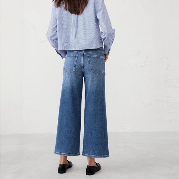 NWT! Banana Republic Pure White High-Rise Wide-Leg Cropped Jean - Size 34/18💎 - Picture 5 of 6